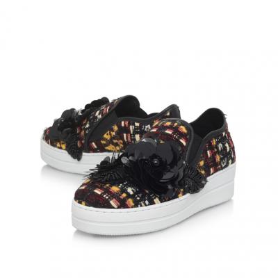 Lamont Mustard Flat Low Top Trainers By Kurt Geiger London