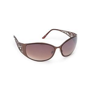 Beach Collection Womens Brown Metal Spiral Wrap D-Frame Sunglasses