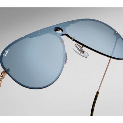BLAZE SHOOTER Sunglasses Bronze-Copper Metal, Dark Violet/Silver Mirror Lenses - RB3581N Ray-Ban® UK