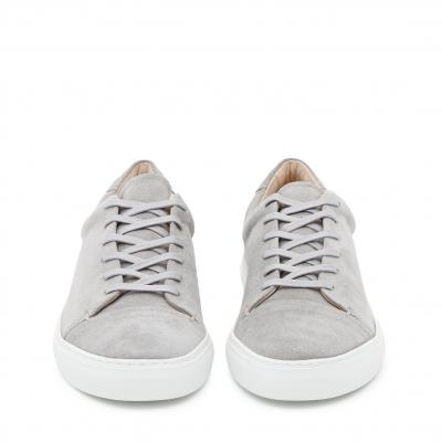 Dan Light Grey Suede Lace-up Sneakers - REISS