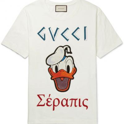 Gucci + Disney Appliquéd Printed Cotton-Jersey T-Shirt