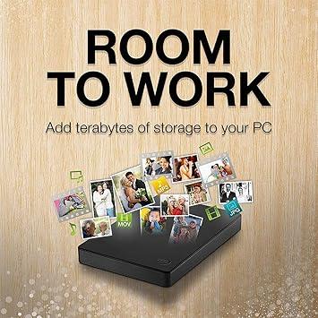 Seagate Portable Drive, 2TB, External Hard Drive, Classic Black, for PC Laptop and Mac