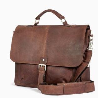 Brown Signature Leather Oily Briefcase - Next UK