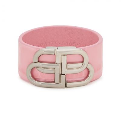 Balenciaga Pink crocodile-effect leather bracelet