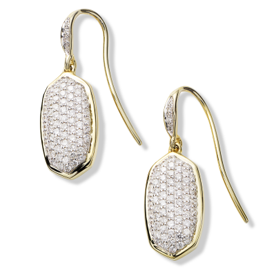 Lee Pavé Diamond Drop Earrings in Gold Kendra Scott