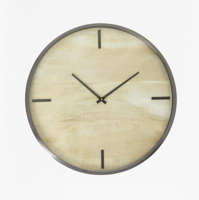 Large Blonde Wooden Clock - French Connection