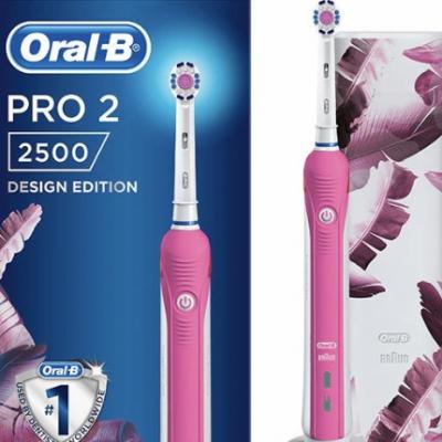 Oral B Pro 2 2500 Pink Electric Toothbrush with Travel Case