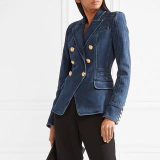 Balmain Double-breasted denim blazer