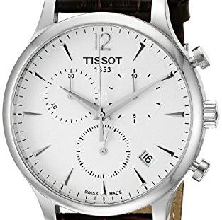 Tissot T0636171603700 Tradition Mens Chrono Quartz Silver Dial Watch with Brown Leather Strap: