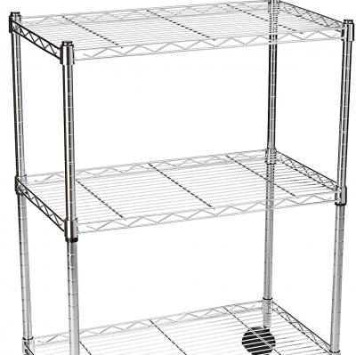 Amazon Basics 3-Shelf Shelving Unit on Wheels - Chrome