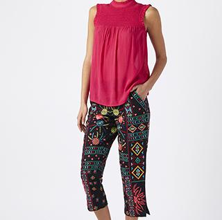 Monsoon Dominique Embroidered Trousers Black