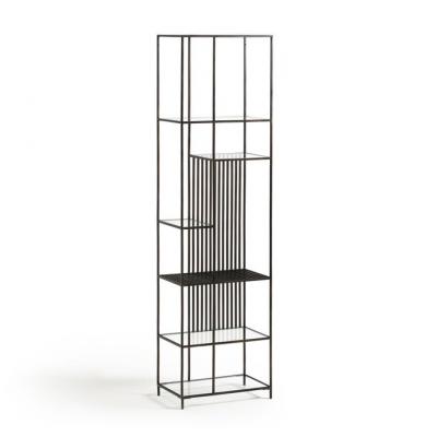 Rectiligne metal & glass bookcase , gun metal, Am.Pm La Redoute