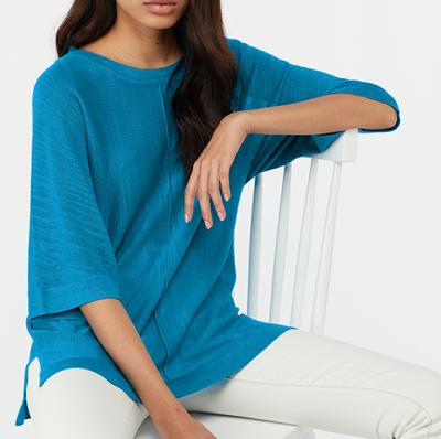 Corina Linen Blend Split Hem Jumper Blue X Large 6538770254 Monsoon