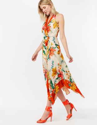 Hazel Print Hanky Hem Dress Ivory 8 6429814608 Monsoon