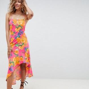 ASOS ASOS DESIGN hi lo hem cami maxi dress in bright floral