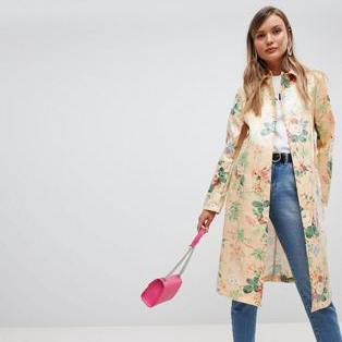ASOS DESIGN floral coat in vinyl