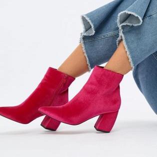 ASOS DESIGN Radius Velvet Ankle Boots