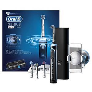 Oral-B Genius 9000 Electric Rechargeable Toothbrush Powered by Braun - Black - Ships with a 2 pin plug