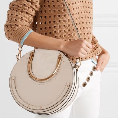 Chloé Pixie large suede and textured-leather shoulder bag