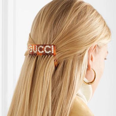 Gucci Resin and crystal hair slide