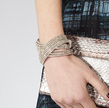 Ophelia Rose Gold Wrap Bracelet With Crystals From Swarovski - REISS