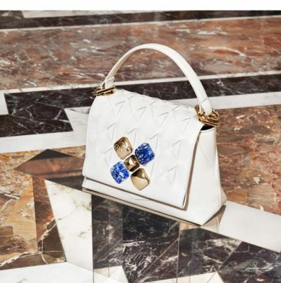 1928 small embellished woven leather tote