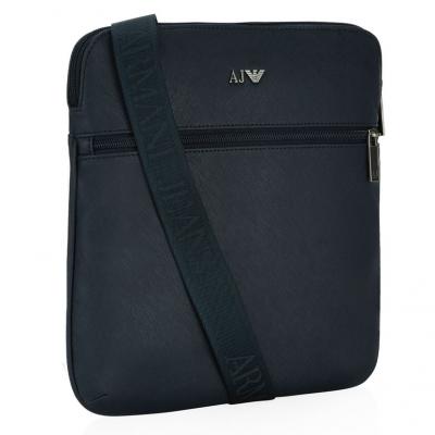 Armani Jeans Saffiano leather messenger bag