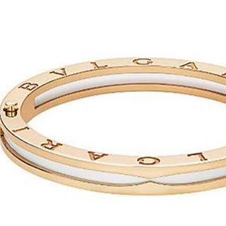 BVLGARI B.zero1 18ct pink-gold and white ceramic bracelet