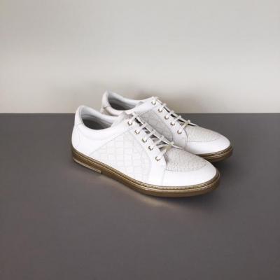 Jimmy Choo Sydney white crocodile-effect trainers