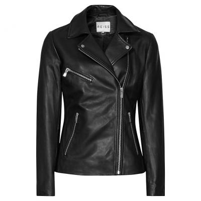 Reiss Lillia Leather Biker Jacket
