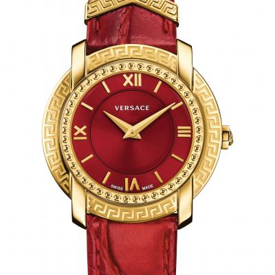 Versace DV-25 Leather Strap Watch, 36mm