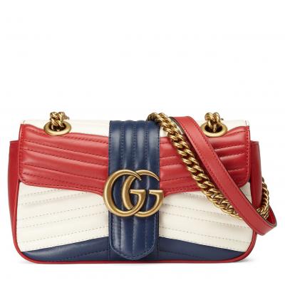 Gucci Mini GG Marmont 2.0 Tricolor Matelassé Leather Shoulder Bag