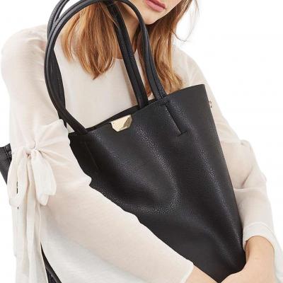 Topshop Side Zip Faux Leather Shopper