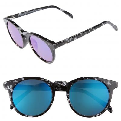 DIFF Charlie 48mm Mirrored Polarized Round Retro Sunglasses