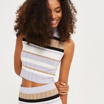 Topshop Crop Stripe Sweater Tank
