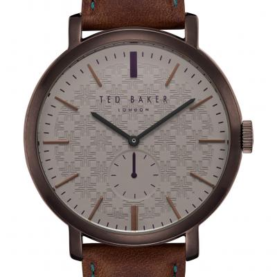 Ted Baker London Trent Leather Strap Watch, 44mm