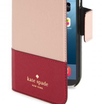 kate spade new york leather wrap iPhone X folio case