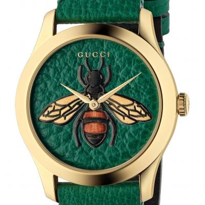 Gucci G-Timeless Leather Strap Watch, 38mm