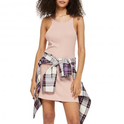Topshop Rib Scoop Back Dress