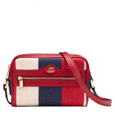Gucci Ophidia Washed Cotton Stripe Mini Bag