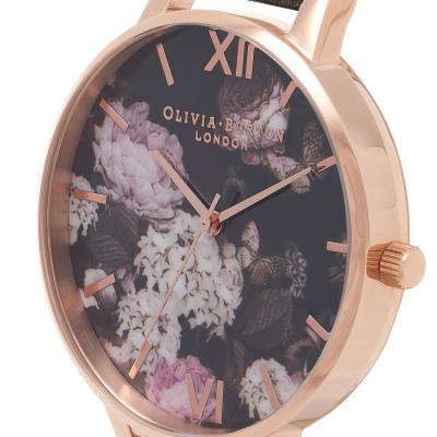 Olivia Burton Signature Florals Leather Strap Watch, 38mm