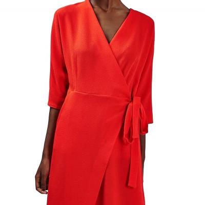 Topshop Dolman Sleeve Wrap Midi Dress