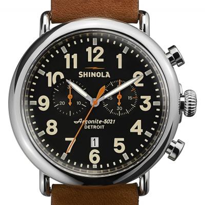 Shinola The Runwell Chrono Leather Strap Watch, 47mm