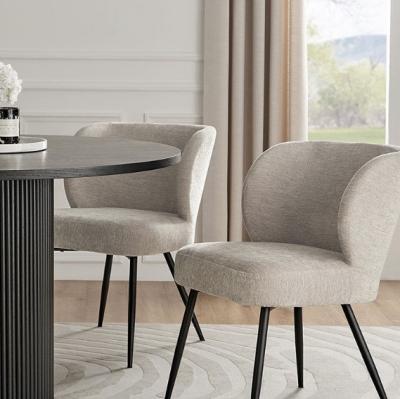 Mabel Set Of 2 Dining Chairs - Chenille - Natural