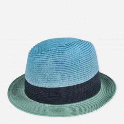 Paul Smith Men's Sky Blue Dip-Dye Braided Paper Trilby Hat