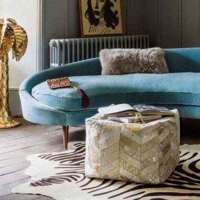 Chevron Cowhide Pouffe Graham & Green