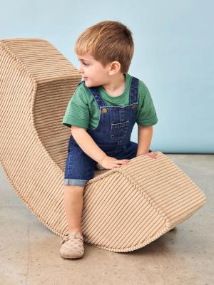 Khaki Textured 100% Cotton T-Shirt JoJo Maman Bébé