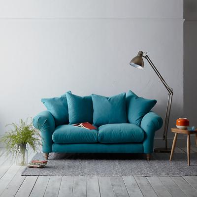 Doodler 2 Seater Sofa by Loaf at John Lewis in Peacock Brushed Cotton, Light Leg