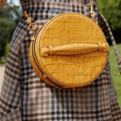 Trunk Bag Gold Ochre Croc Print Trunk Mulberry