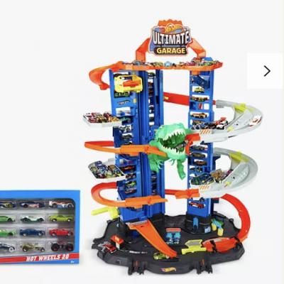 Hot Wheels City Ultimate Garage Track Set Bundle with Hot Wheels Character Cars
